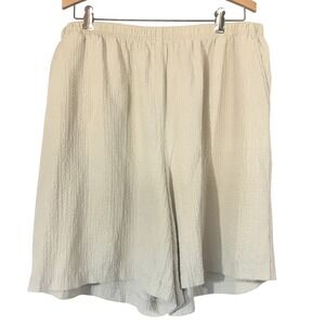 ORVIS Women's Beige Textured Elastic Waist Casual Shorts Size L